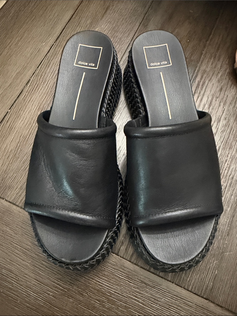 Dolce Vita Black Padded Slide Mules